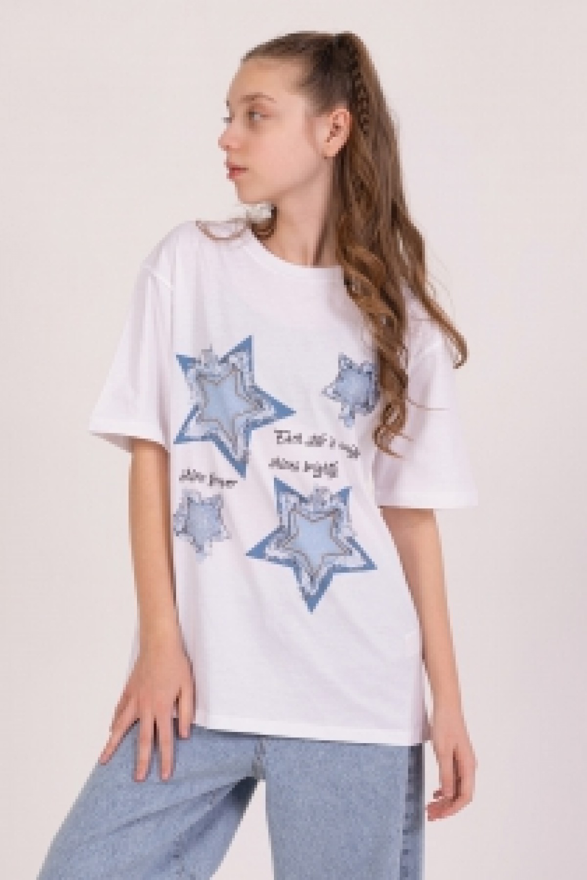 Yıldızlı Tshirt Beyaz