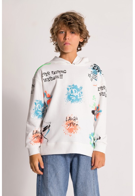 Erkek Çocuk Sweat 9-14 YAŞ Beyaz