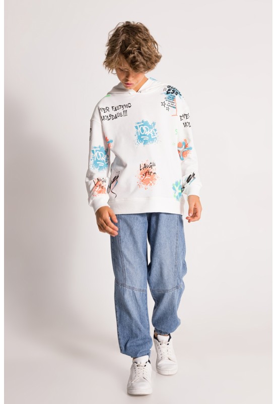 Erkek Çocuk Sweat 9-14 YAŞ Beyaz