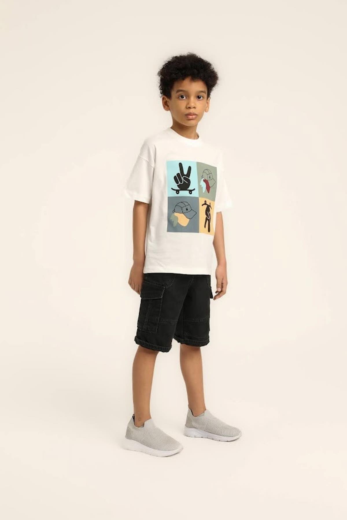 Erkek Çocuk Baskılı Renkli Tshirt