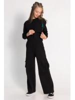 Kız Cepli Crop Sweat 9-14 YAŞ Siyah