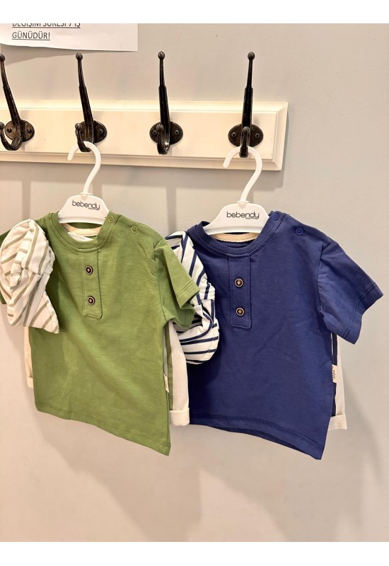 Erkek Bebek Şortlu Takım Yeşil