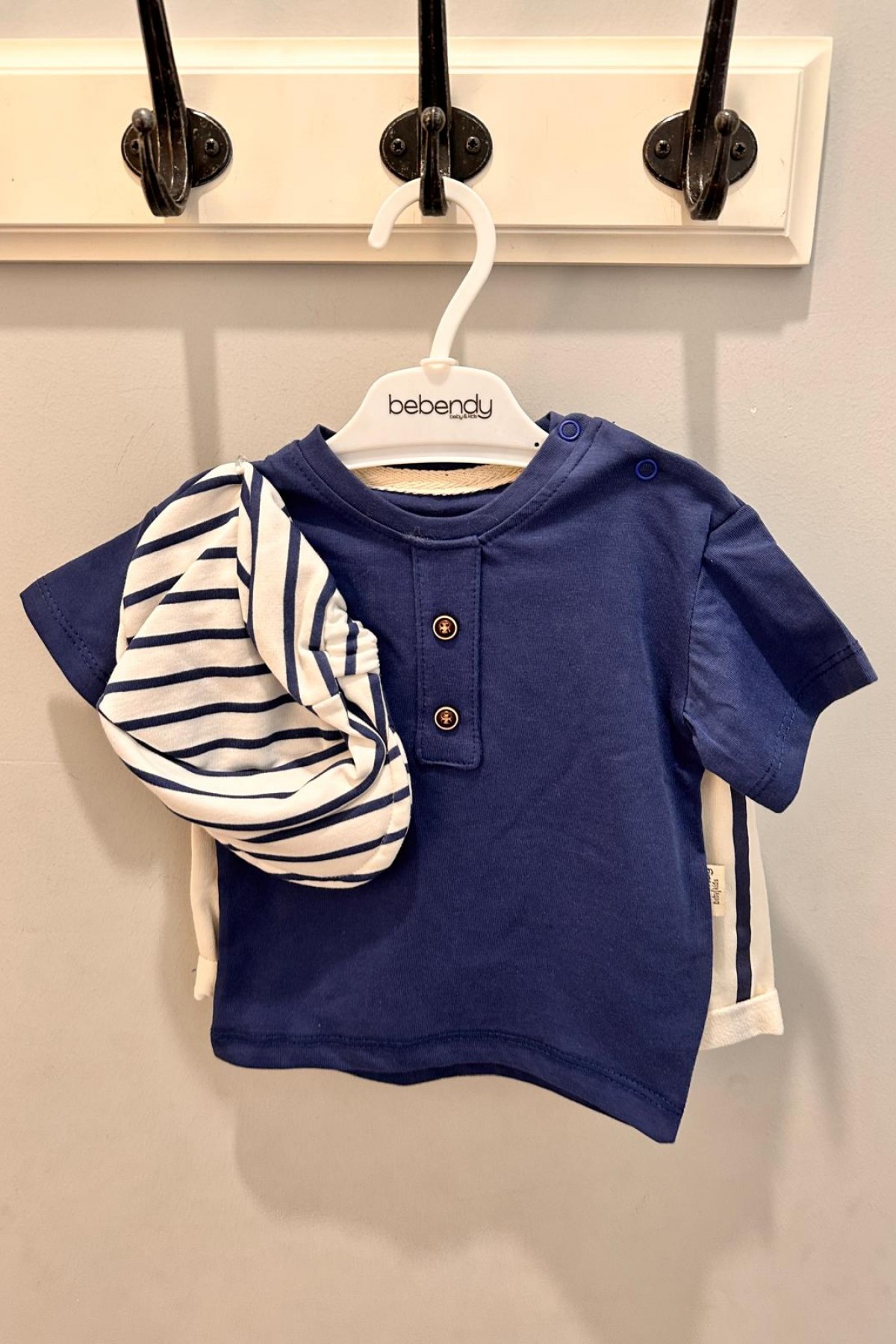 Erkek Bebek Şortlu Takım Mavi