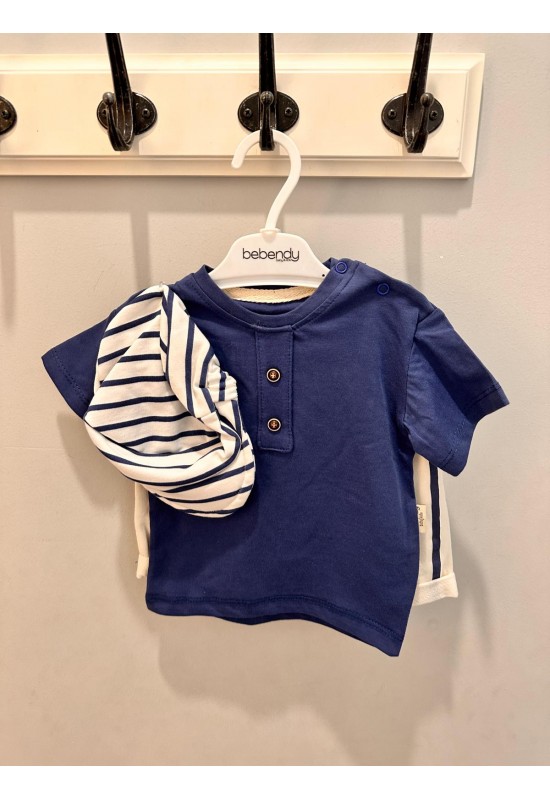Erkek Bebek Şortlu Takım Mavi