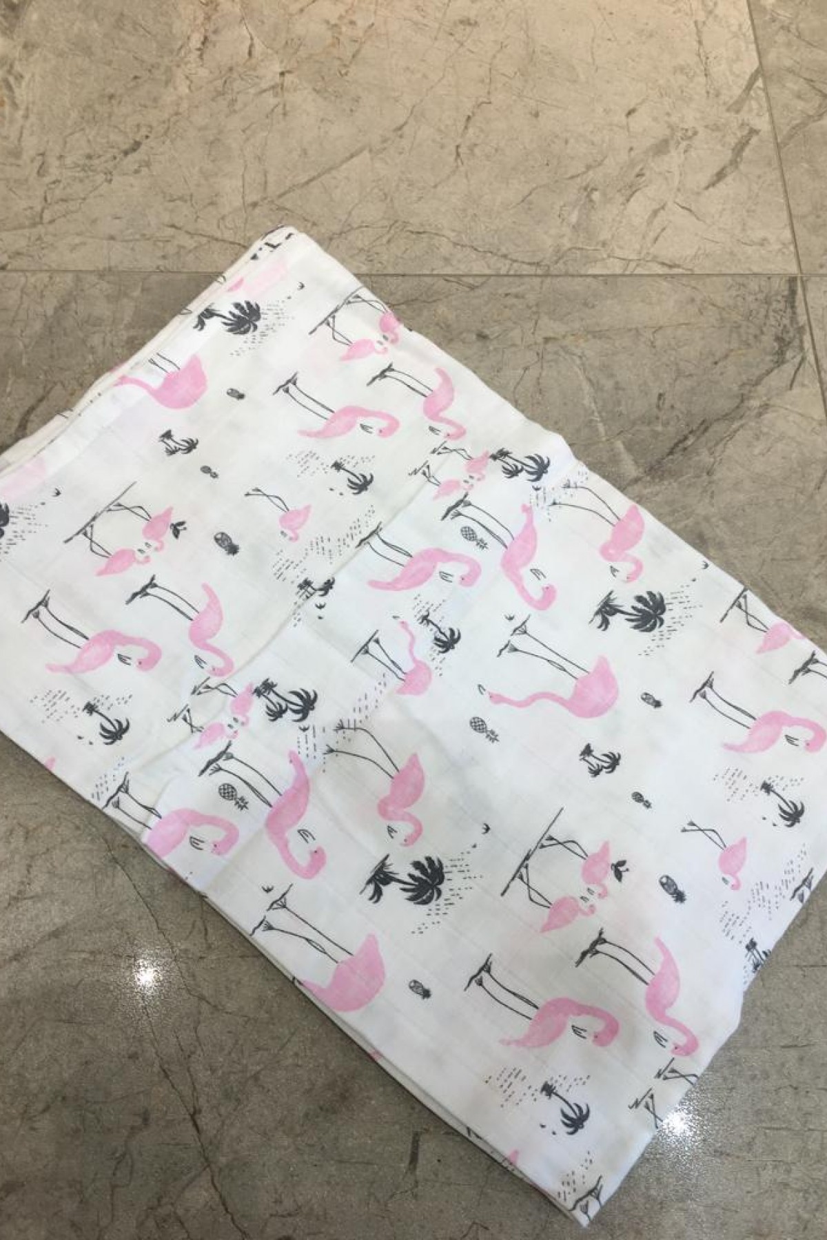 Müslin Örtü Pembe Filamingo