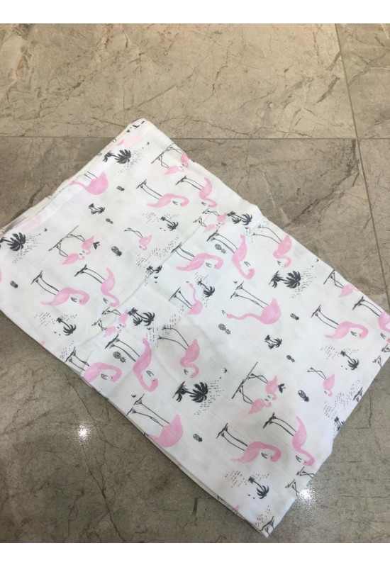 Müslin Örtü Pembe Filamingo