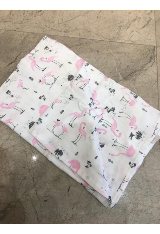 Müslin Örtü Pembe Filamingo