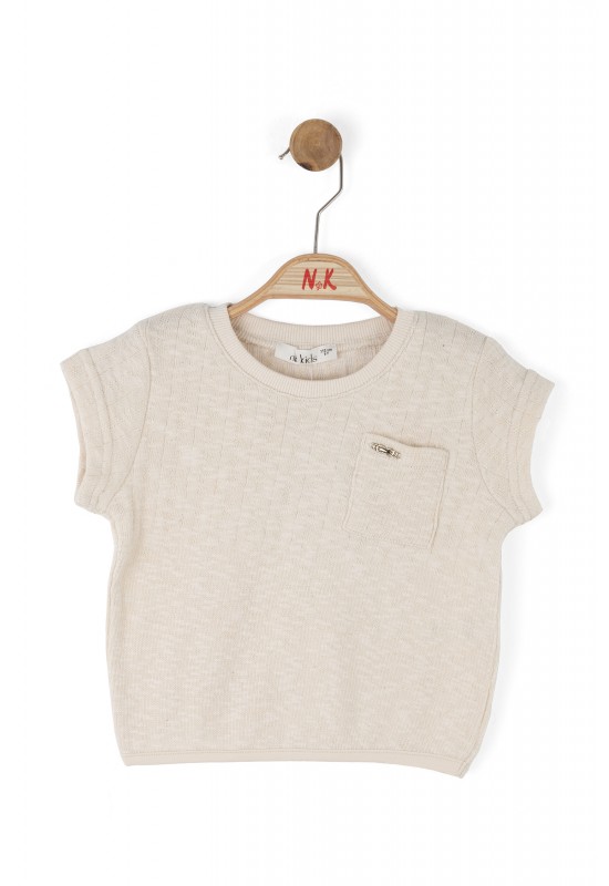 Kız Çocuk Triko Bady Tshirt Krem 38500