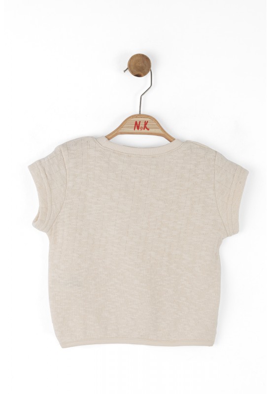 Kız Çocuk Triko Bady Tshirt Krem 38500