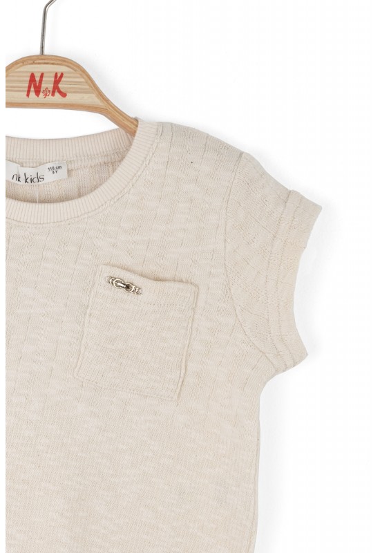 Kız Çocuk Triko Bady Tshirt Krem 38500