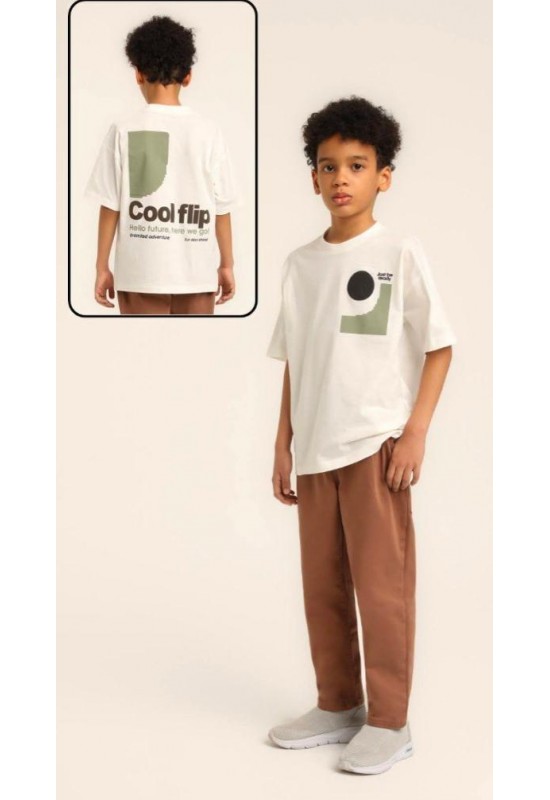 Erkek Çocuk Tshirt Cool 1821 Krem