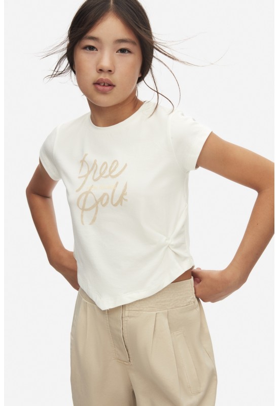 Kısa Kollu Asimetrik Kesim Tshirt