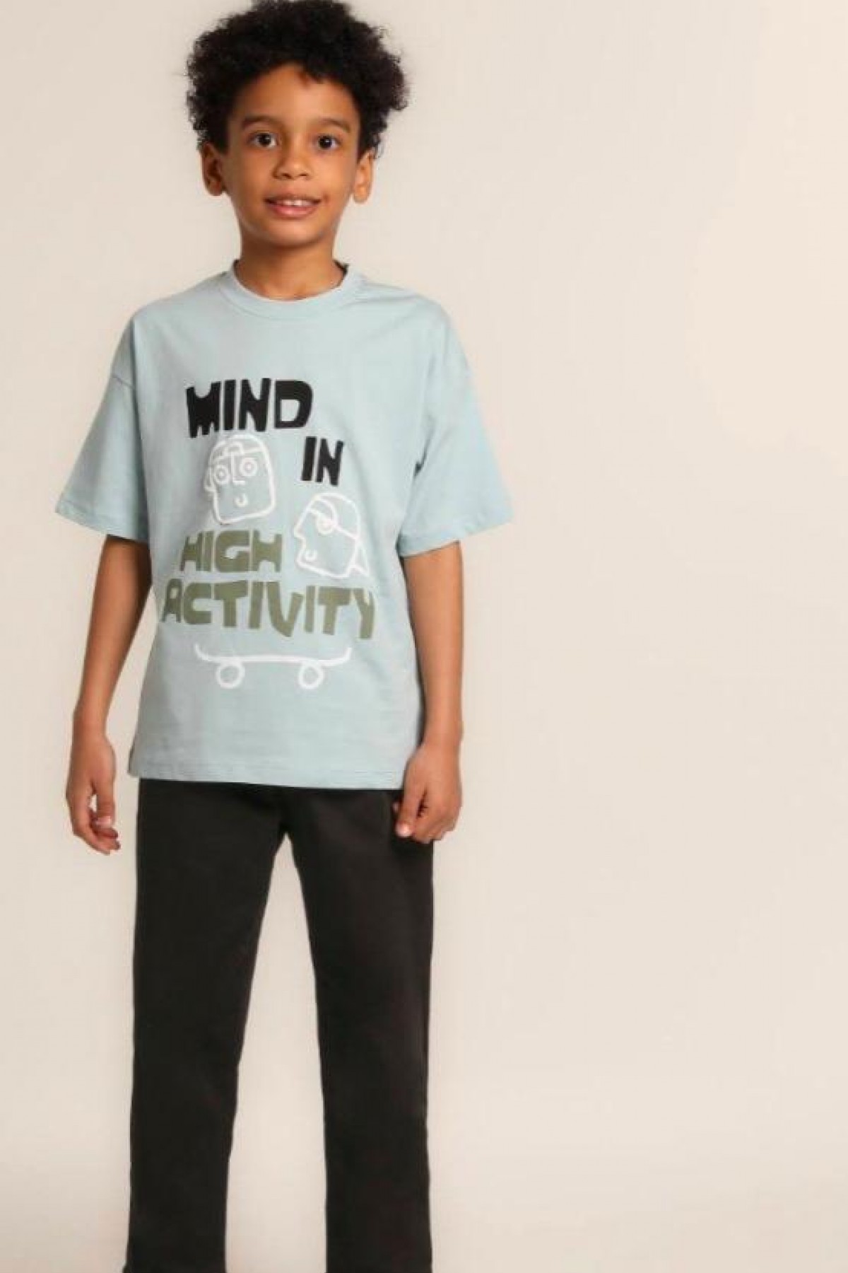 Kısa Kollu Grafitti Baskılı Erkek Tshirt