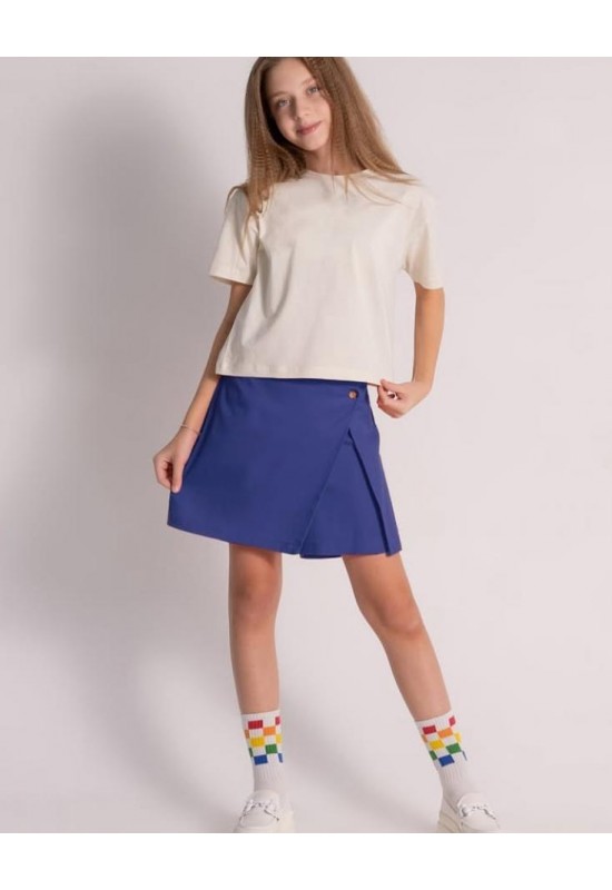 Kız Çocuk Gabardin Şort Etek İndigo 542
