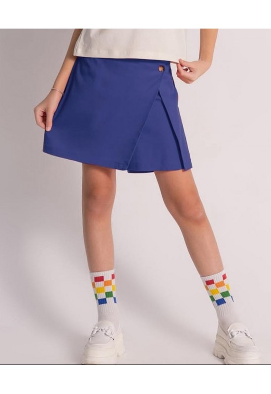Kız Çocuk Gabardin Şort Etek İndigo 542