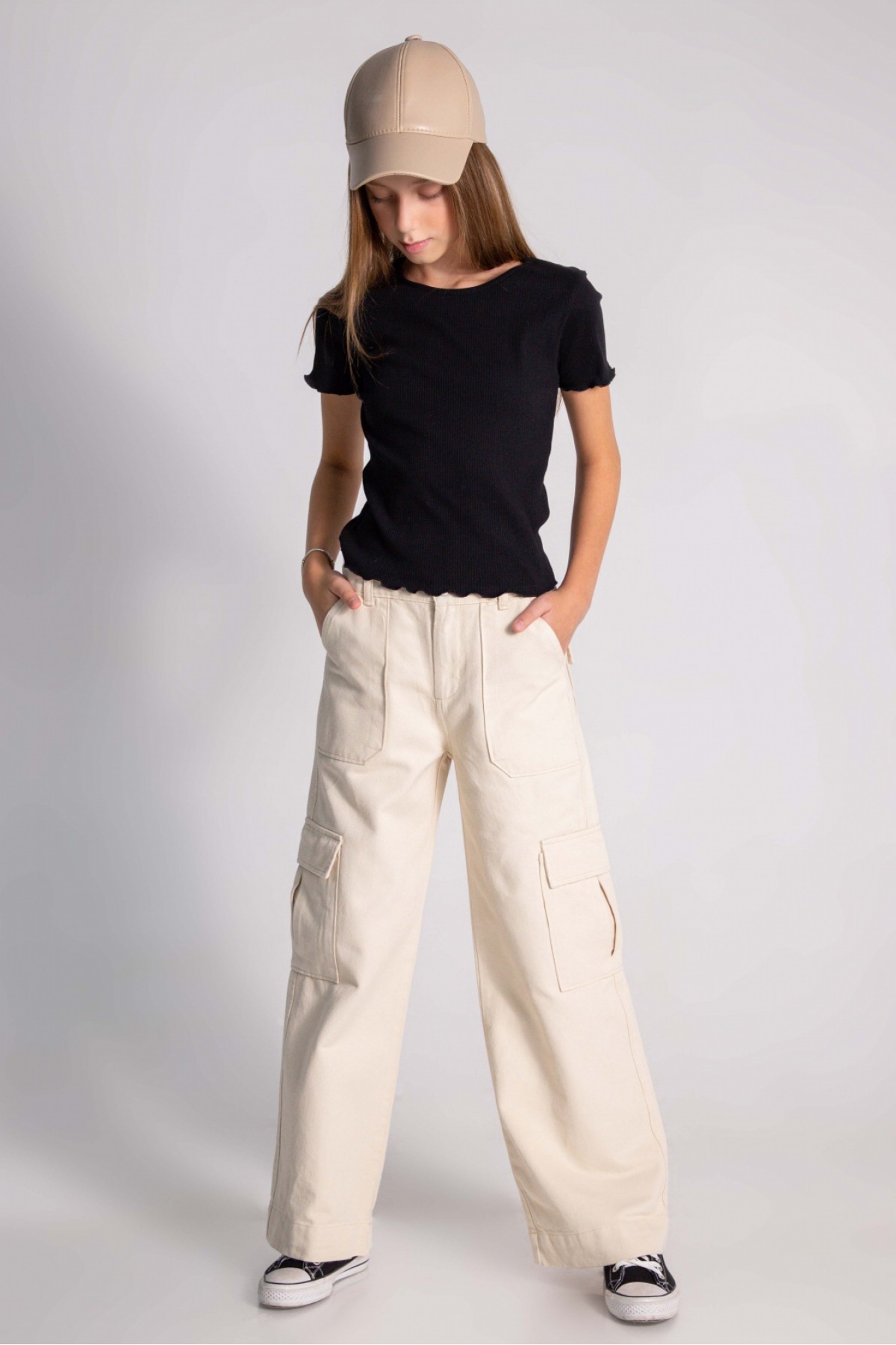  Kargo Cepli Gabardin Pantolon 9724 Bej