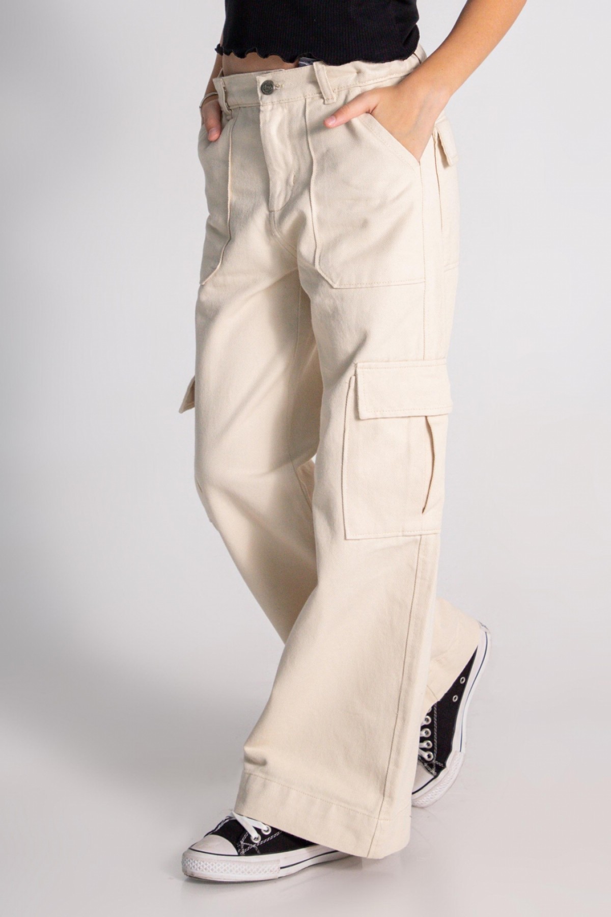  Kargo Cepli Gabardin Pantolon 9724 Bej