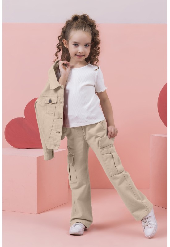 Kız Gabardin Pantolon 0206 Bej