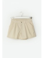 Gabardin Pileli Şort M0602 Bej