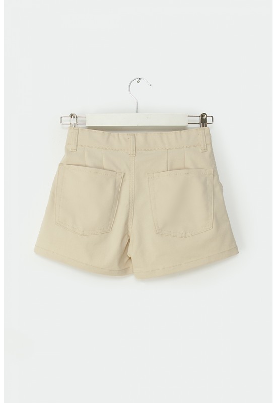 Gabardin Pileli Şort M0602 Bej