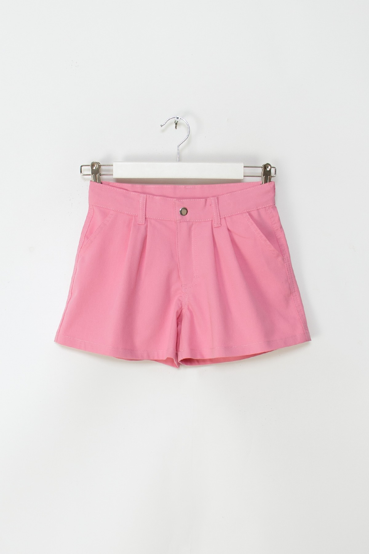 Gabardin Pileli Şort M0602 Pembe