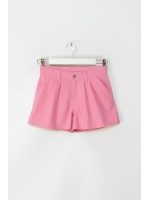 Gabardin Pileli Şort M0602 Pembe