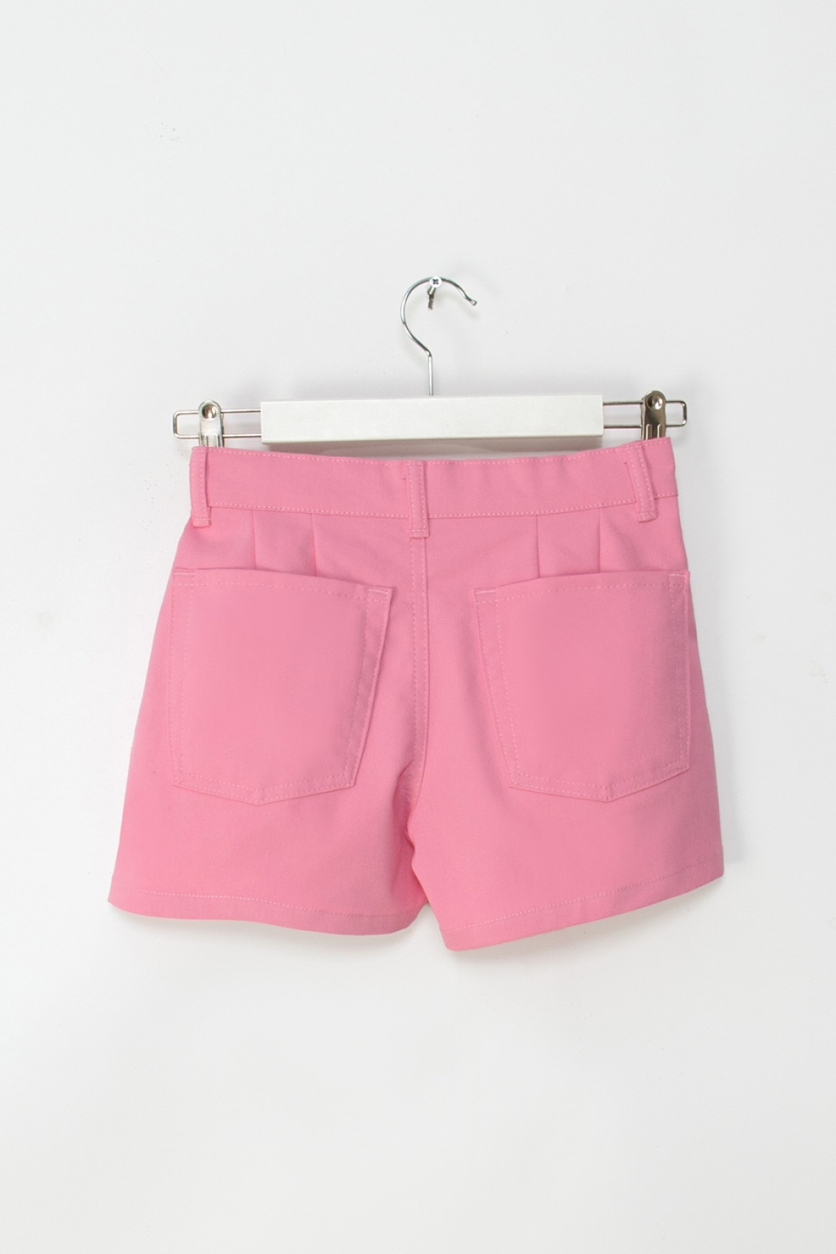 Gabardin Pileli Şort M0602 Pembe