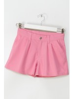 Gabardin Pileli Şort M0602 Pembe