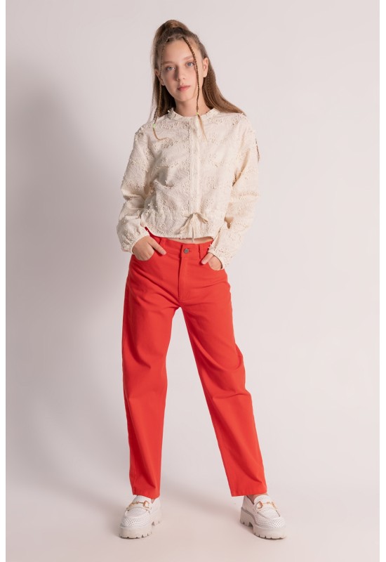Kız Gabardin Pantolon M 0499 Kırmızı