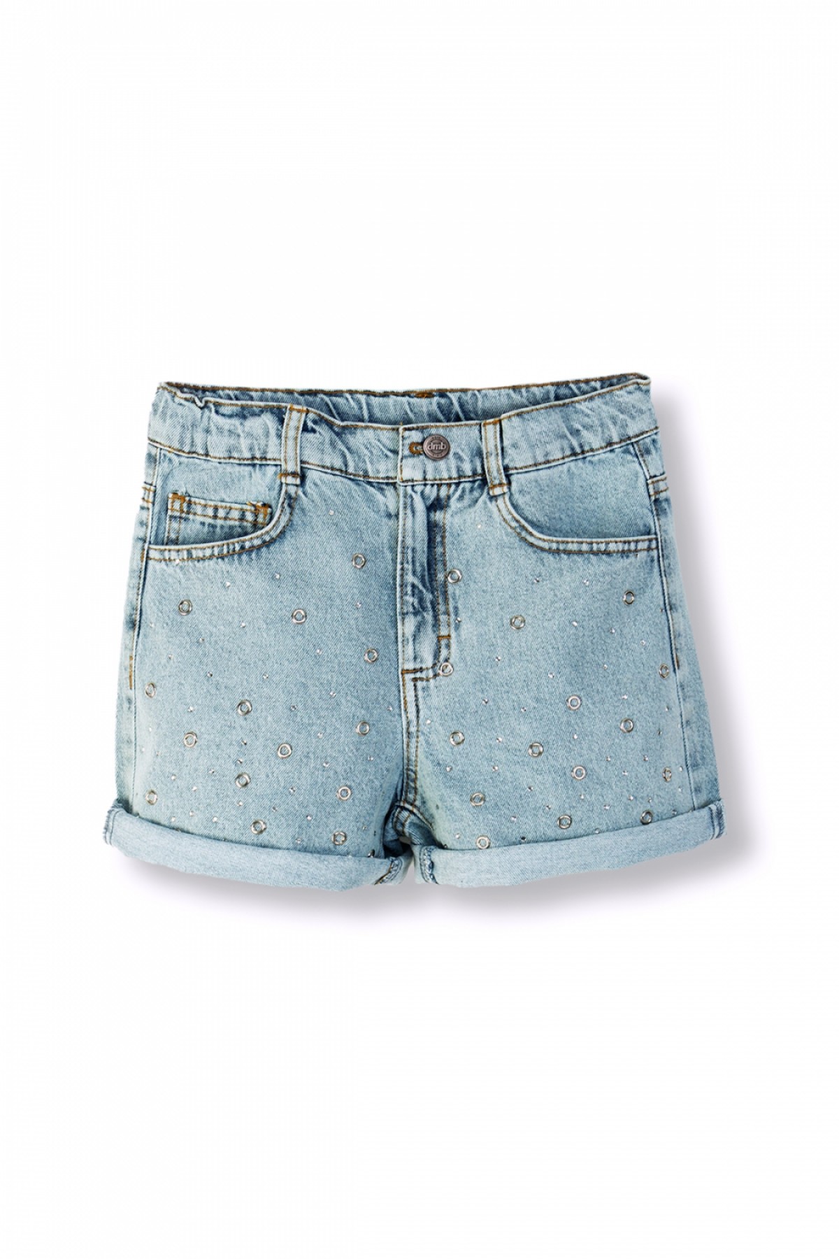 Kız Çocuk Zımbalı Kot Şort Denim 9/14 yaş