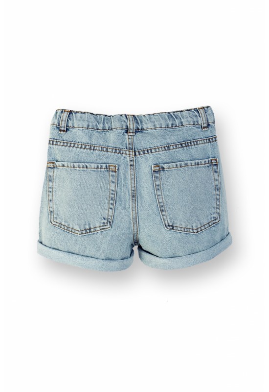 Kız Çocuk Zımbalı Kot Şort Denim 9/14 yaş