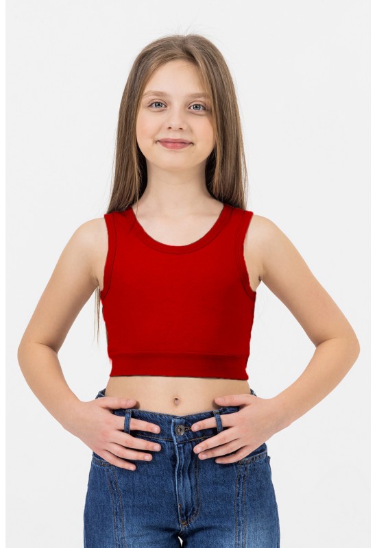 Kız Çocuk Kısa Crop M2701 Kırmızı