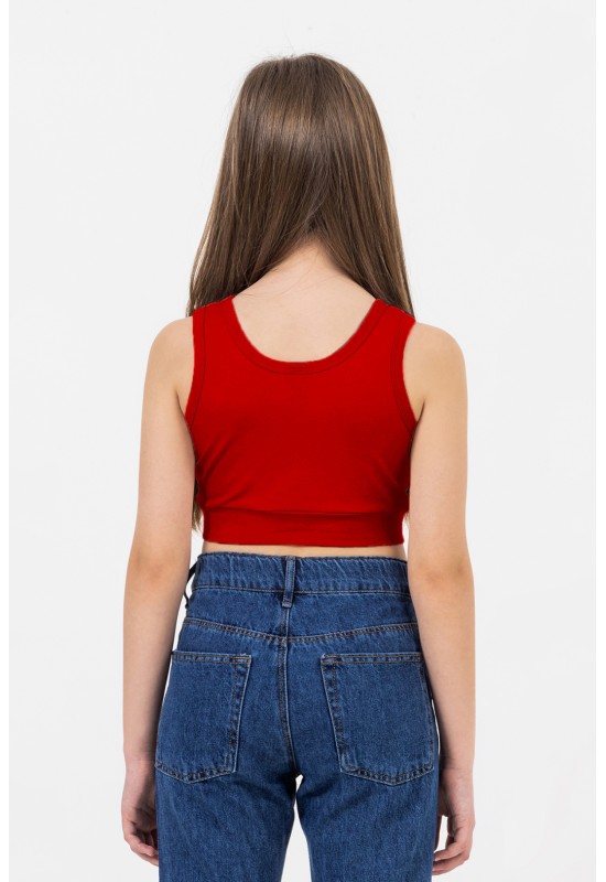 Kız Çocuk Kısa Crop M2701 Kırmızı