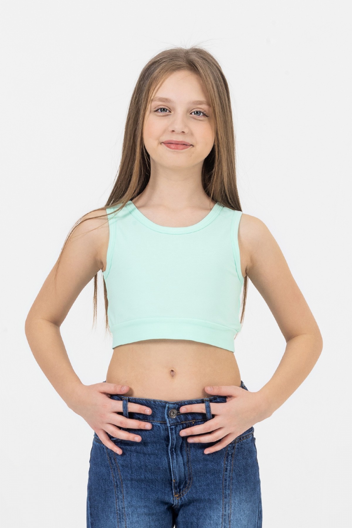 Kız Çocuk Kısa Crop M2701 Mint